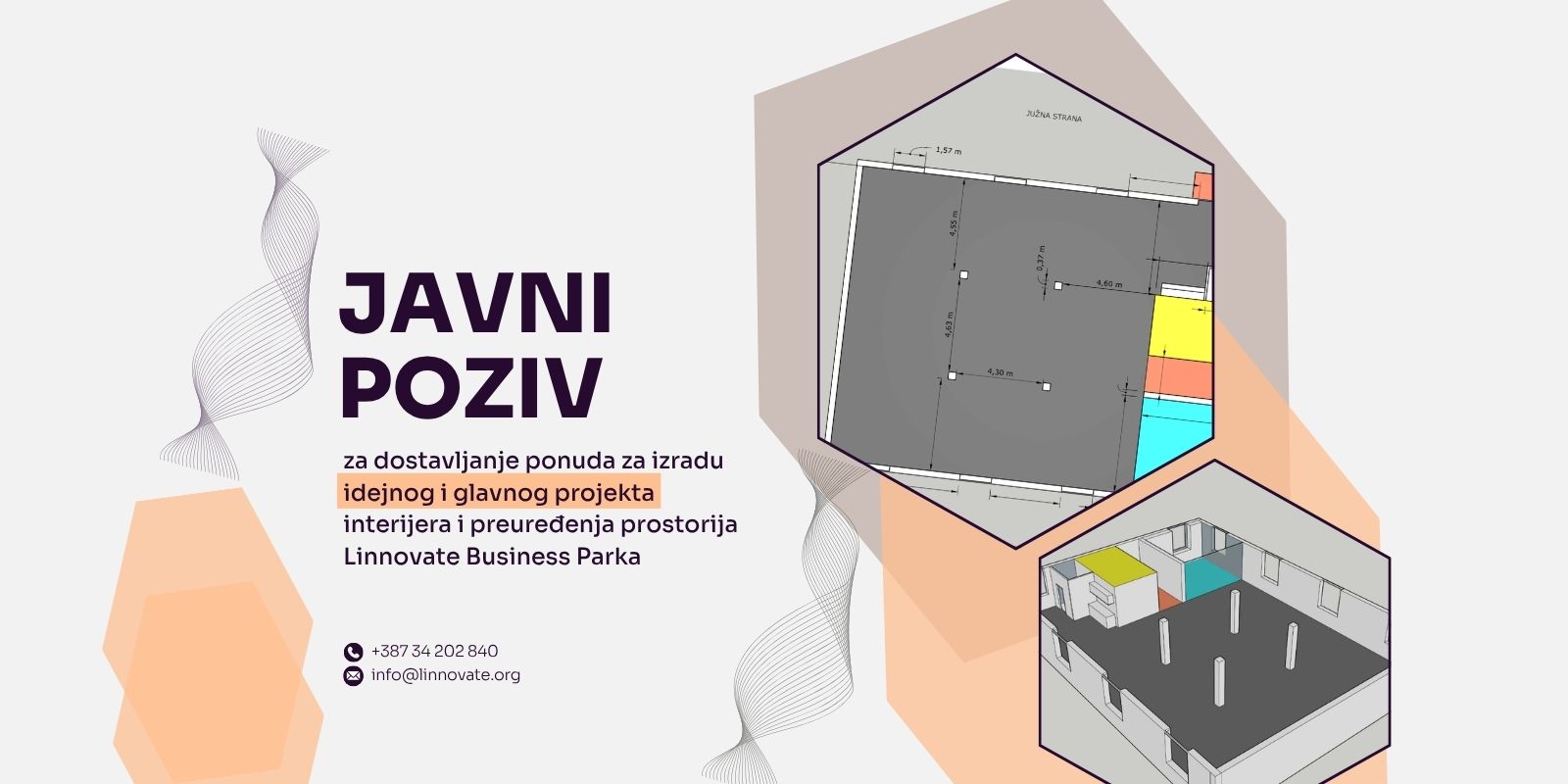 JAVNI POZIV za izradu idejnog i glavnog projekta interijera i preuređenja prostorija Linnovate Business Parka